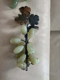 Grappolo d’uva in vera giada giapponese anni 70