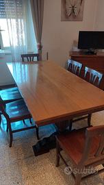 tavolo da pranzo con nr  6 sedie in legno