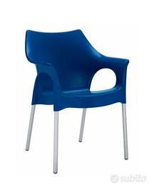 Sedia poltrona plastica blu