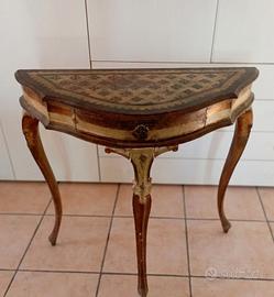Tavolo consolle mezzaluna in legno