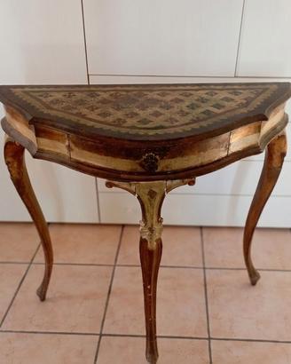 Tavolo consolle mezzaluna in legno