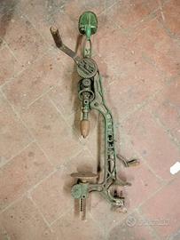 Trapano a manovella da banco antico RECORD ghisa