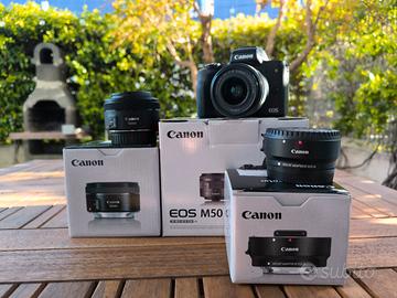 Canon Eos M 50 portrait kit con 2 obiettivi
