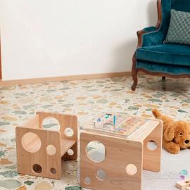 Set sedia + Tavolino stile Montessori.
