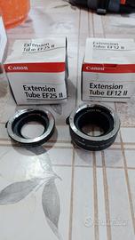 tubi di prolunga auto orig. canon 12mm e 25mm