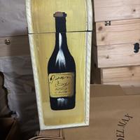 Stock cassetta legno per bottiglia singola