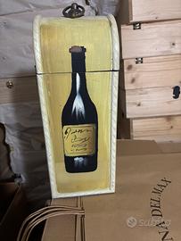 Stock cassetta legno per bottiglia singola