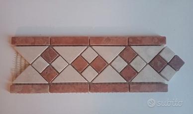 GRECA IN MARMO ROSSO V./BOTTICINO 28X10 CM(11PZ)