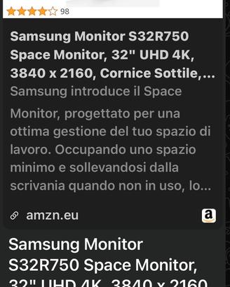 Monitor Samsung S32R750 lcd rovinato