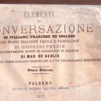 Manuale conversazioni Palermo 1877 molto raro