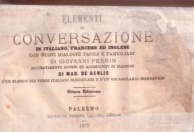 Manuale conversazioni Palermo 1877 molto raro