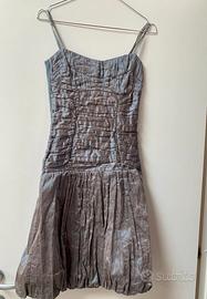abito vestito palloncino donna grigio azzurro