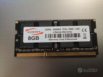 Ram 8gb Sodimm DDR3L 1600Mhz