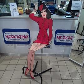 SEDIA SILHOUETTE ANNI 80 DONNA VESTITO ROSSO