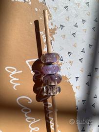 Trollbeads bracciale, charm, vetro, argento
