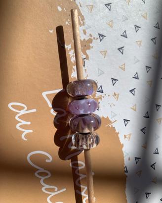 Trollbeads bracciale, charm, vetro, argento