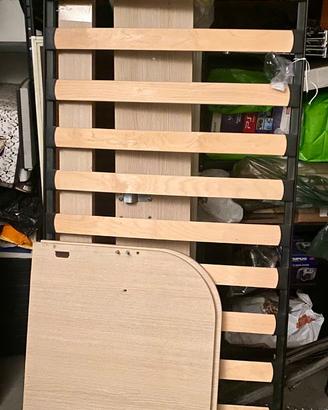 Struttura letto singolo con rete doghe in legno