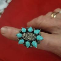 Anello in argento 800 con turchese