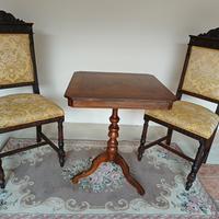 tavolo antico intarsiato a vela