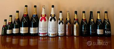 Collezione 14 bottiglie vuote Moet Chandon