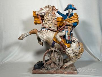 Statua Equestre in Terraglia Dipinta - Inizio '900