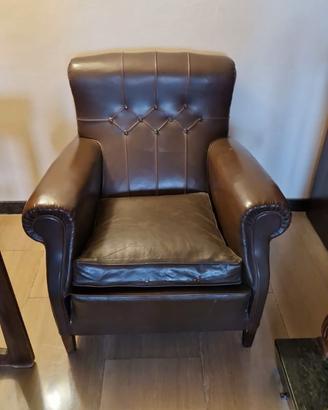2 Poltrone Club Vintage in Pelle