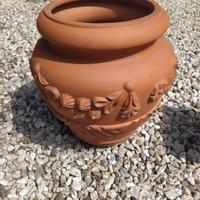 Vaso in terracotta con decori diametro 22 cm