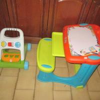 N.2giochi:1banchetto(E8)+1carrello Fisher-Price(E4
