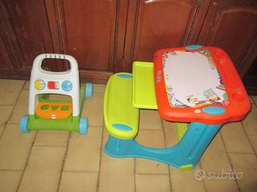 N.2giochi:1banchetto(E8)+1carrello Fisher-Price(E4