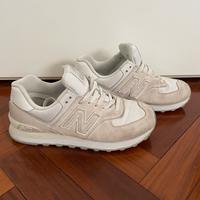 New Balance 574 tessuto e camoscio beige 37.5