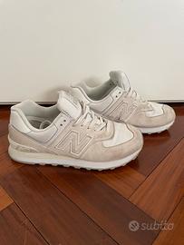 New Balance 574 tessuto e camoscio beige 37.5