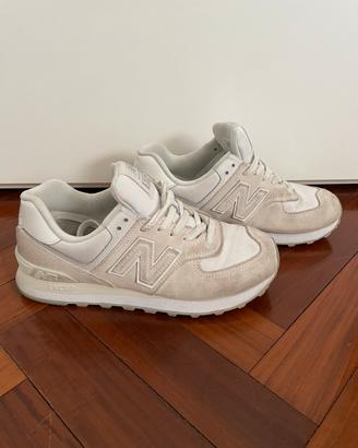 New Balance 574 tessuto e camoscio beige 37.5
