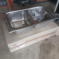 LAVABO DOPPIO INOX CON SCARICHI