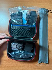 Action cam + Custodia + selfie stick