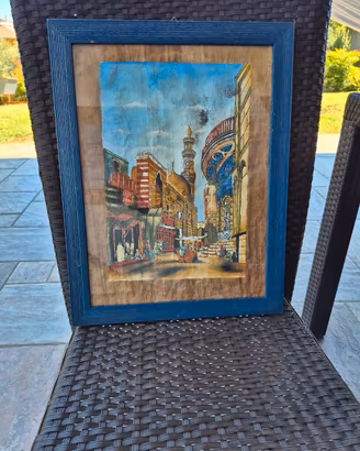 Quadro incorniciato con  papiro