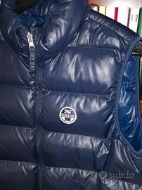 Smanicato in piuma blu marino