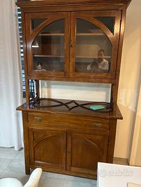 Mobile vetrina  in legno e ferro battuto