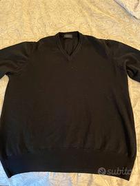 Maglione uomo nero pura lana