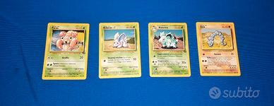 Pokemon Lotto 4 Carte Paras, Nidoran, Nidorina, On