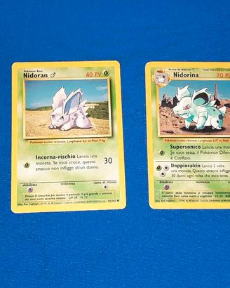 Pokemon Lotto 4 Carte Paras, Nidoran, Nidorina, On