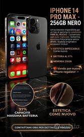 iPhone 14 Pro Max 256GB Nero - Pari al Nuovo