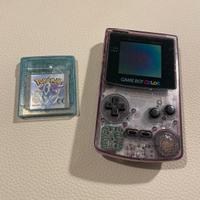 Gameboy Color viola trasparente + Pokemon