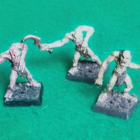 3x Ghoul metallo Warhammer FB/ Old World, dipinti