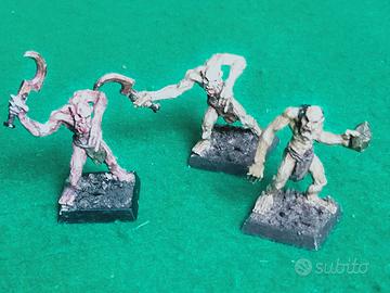 3x Ghoul metallo Warhammer FB/ Old World, dipinti