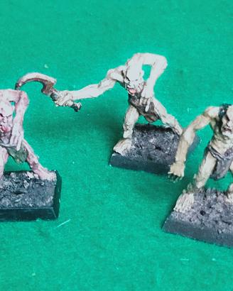 3x Ghoul metallo Warhammer FB/ Old World, dipinti