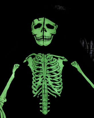 Felpa Halloween Scheletro Fluorescente