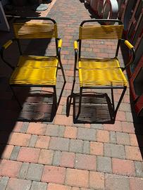 Coppia Sedie vintage gialle