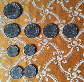 Franchi svizzeri varie monete dal 1968 al 1975