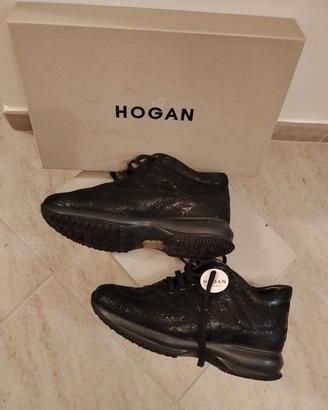 Hogan donna pelle scamosciata e glitter in vernice