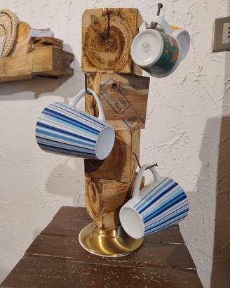 Porta tazze in legno 